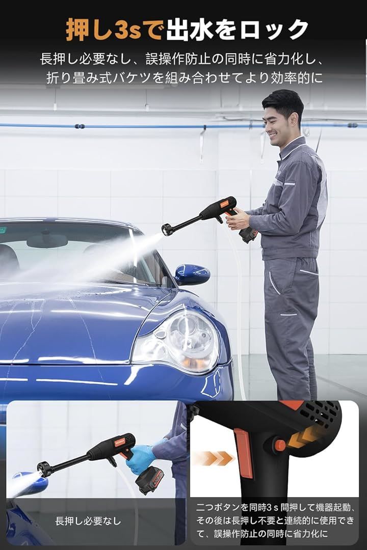 生活家電 BooMax 互換品Boomax 高圧洗浄機 22L折り畳みバケツ付き 