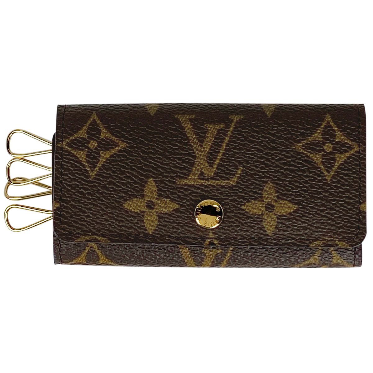 在庫一掃 ルイ ヴィトン Louis Vuitton ミュルティクレ 4 鍵入れ キーフック キーホルダー キーケース モノグラム ブラウン M69517 レディース