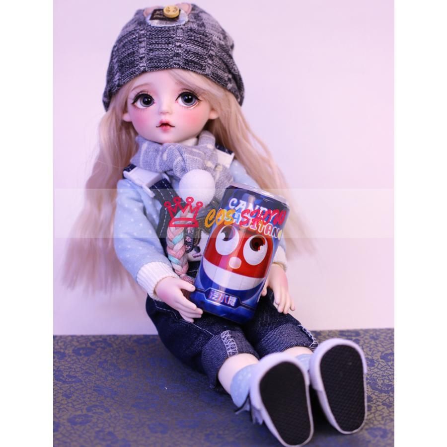 1|6 BJD 球体関節人形 ドール 可動ボディ BJD人形 30cm 萌え デニム オーバーオール 本体＋ウィッグ＋アイ＋顔メイク 衣装 帽子 マ