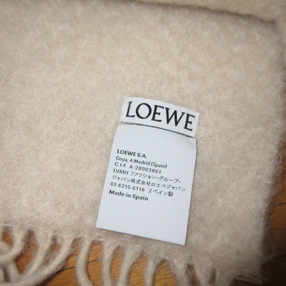 新品同様 LOEWE ロエベ アナグラム レザーパッチ モヘアウール  