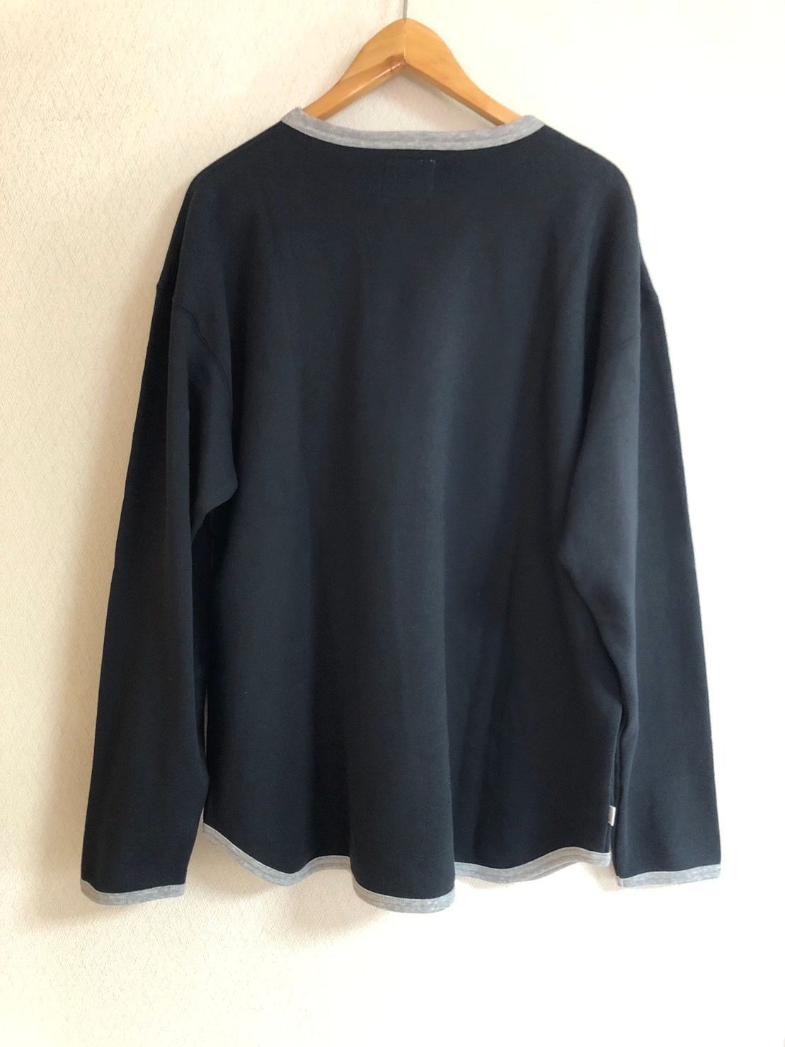 セブンティーフォー スウェット シャツ ブラック/グレー 新品【Ｌ】 SEVENTY FOUR セブンティーフォー CREW NECK RINGER SWEAT SHIRT