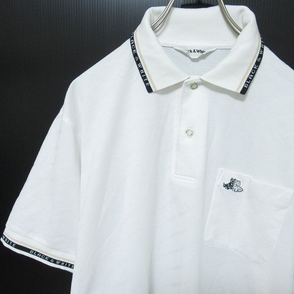 ブラック&ホワイト Black&White ロゴ ポロシャツ カットソー