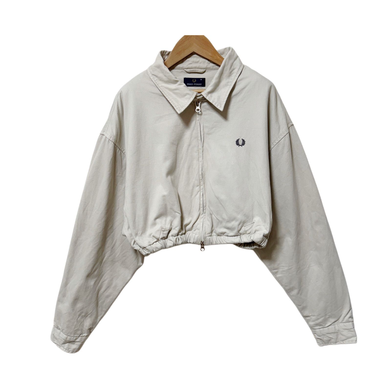 Fred Perryクリームジャケット フレッドペリー クロップド丈ジャケット Mサイズ FRED PERRY