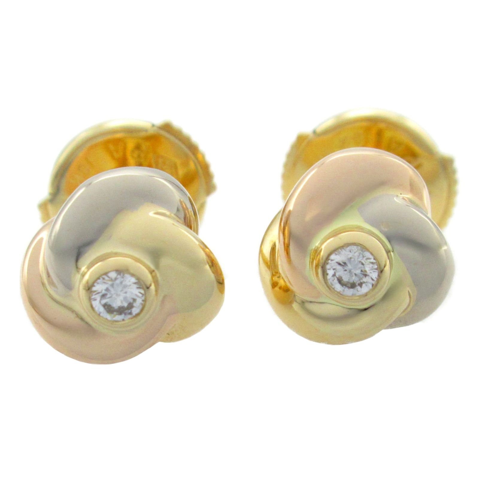 カルティエ CARTIER ピアス ベビートリニティ ダイヤ ピアス K18 イエローゴールド K18WG ホワイトゴールド ベビートリニティ ダイヤ ピアス レディース Used A