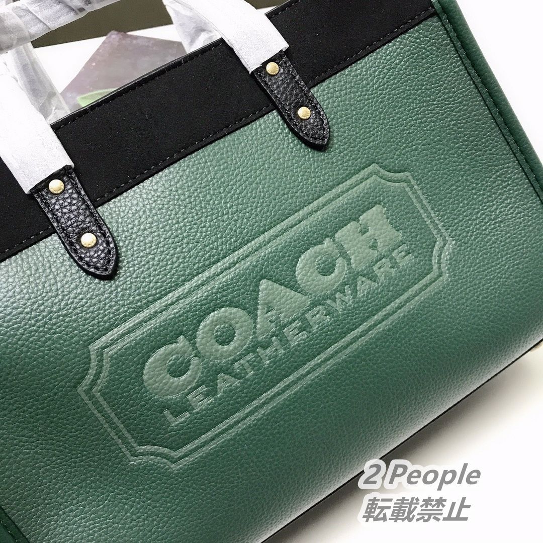 COACH コーチ C6035 トートバッグ フィールドトート カラーブロック コーチバッジ アウトレット グリーン系 - メルカリ