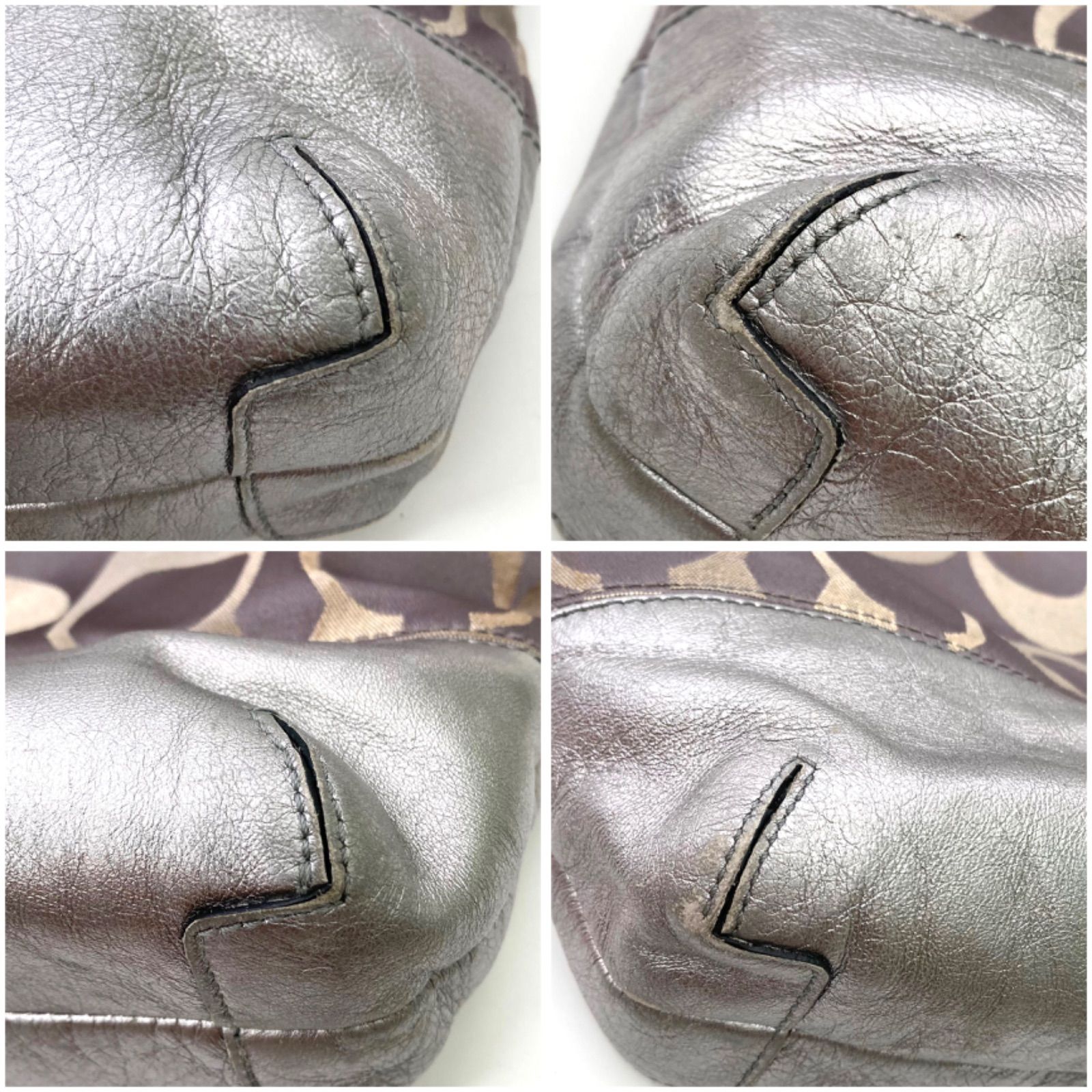 夏・値下げ　美品　COACH シグネチャーショルダーバッグ　グレー COACH コーチ シグネチャー・ショルダーバッグ/6079/グレー