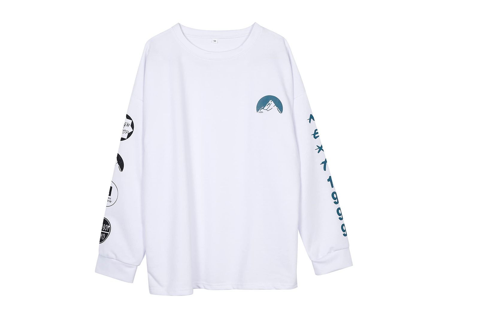 [NEXSTAGES] ロング Tシャツ トレーナー レディース メンズ キッズ 大きいサイズ ゆったり ロゴ 韓国 カジュアル 長袖 部屋着 アンダー 袖ロゴ ソフトテニス 袖長め 袖リブ タイト 中学生 ハンド