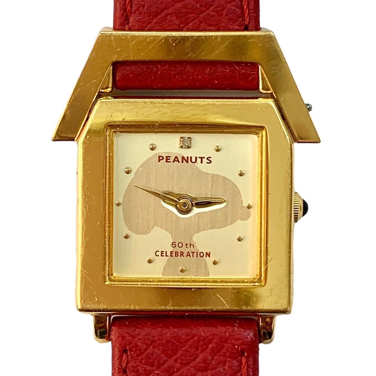 ピーナッツ⭐️50周年記念】 スヌーピー ゴールドカラーウォッチ  