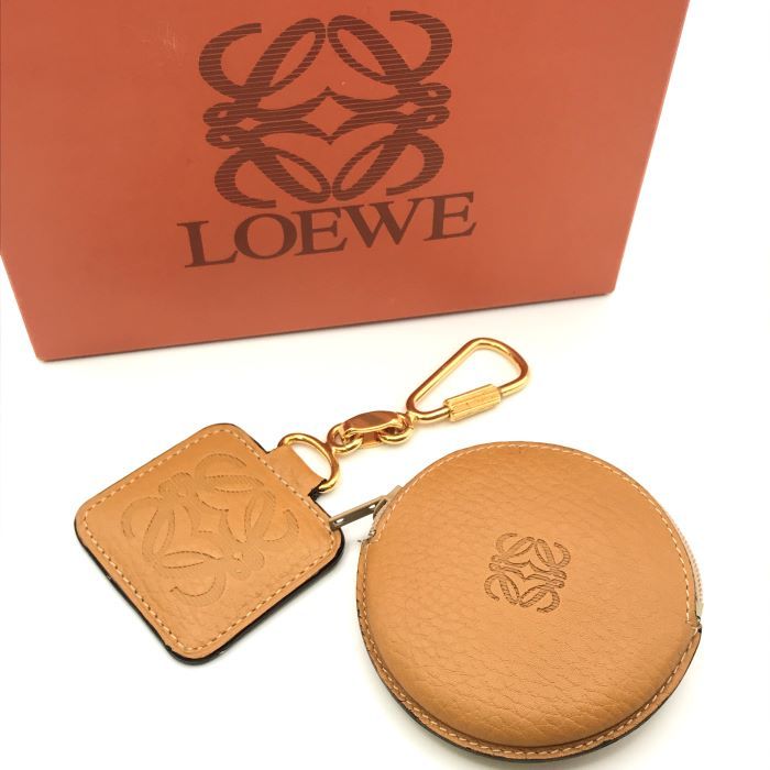 ハナコ【美品】LOEWE/ロエベ アナグラムキーリング・キーホルダー/本革
