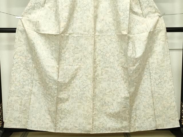 平和屋本店□極上 本場大島紬 白大島 単衣 草花文 逸品 未使用  