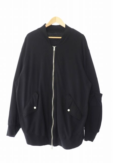 アンダーカバー UNDERCOVER 23SS Languid MA-1 ジップアップ ブルゾン UI1C4205-2 3 黒 ブラック ブランド古着ベクトル 中古 240501