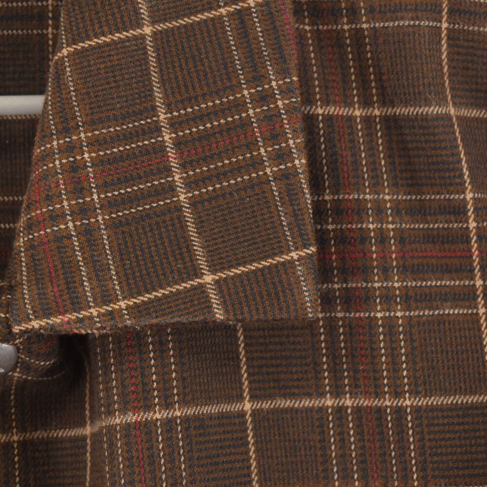 Sacai (サカイ) CHECKED PANELLED JACKET チェック パネル切替ジップアップジャケット 21-02481M ブラウン