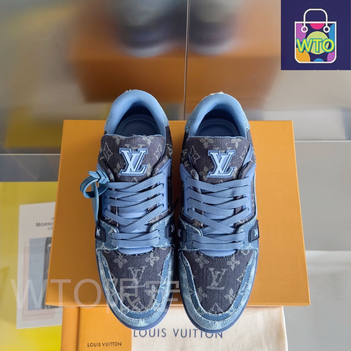 Louis Vuitton trainer レトロブルーのロートップファッショ