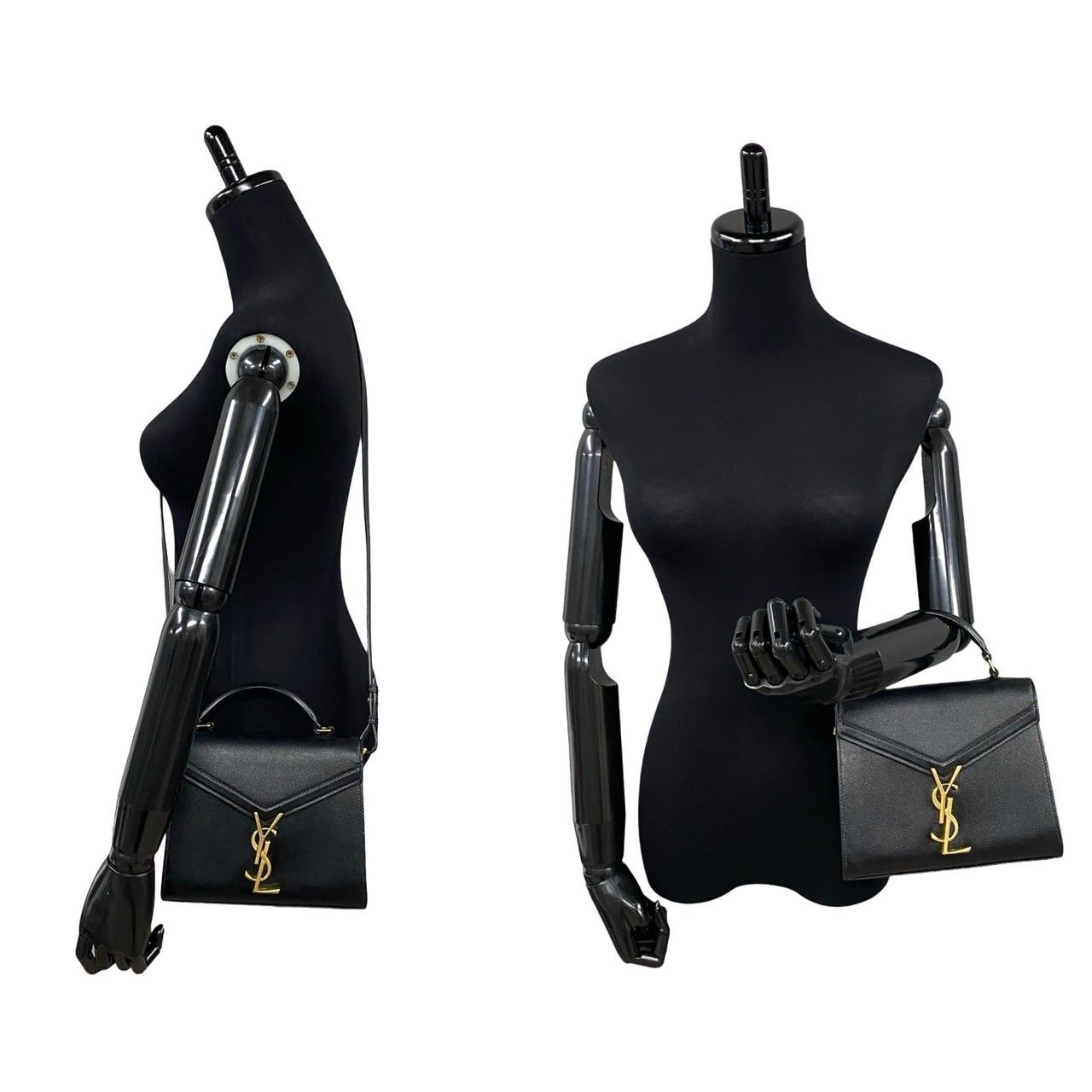 極 美品 YVES SAINT LAURENT イヴ サンローラン YSL カサンドラ ロゴ 