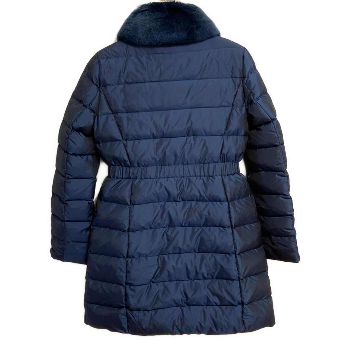MAX-CO. マックス-コー ダウンコート サイズ38 S レディース - ネイビー 長袖 ファー 冬