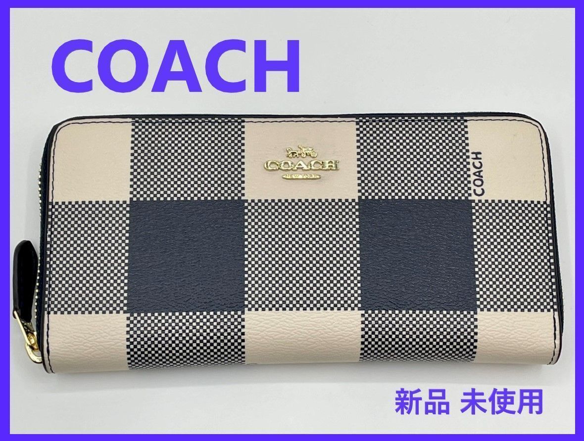 COACH コーチ 新品 チェック 長財布 メンズ レディース 財布 059 - メルカリ