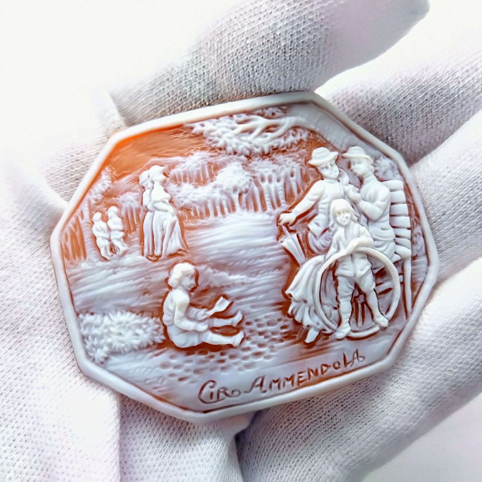 シェルカメオ　オーバル　ルース　アメンドーラ シェルカメオ オーバル ルース アメンドーラ シェルカメオ