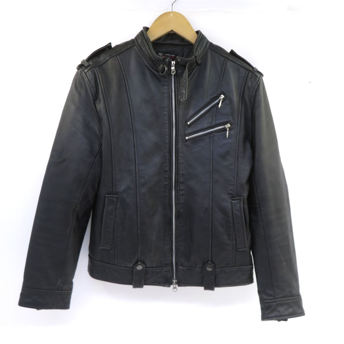 ミッシェルクラン ジャケット ブラック 黒 MICHEL KLEIN HOMME ミッシェルクラン オム シングル ライダース