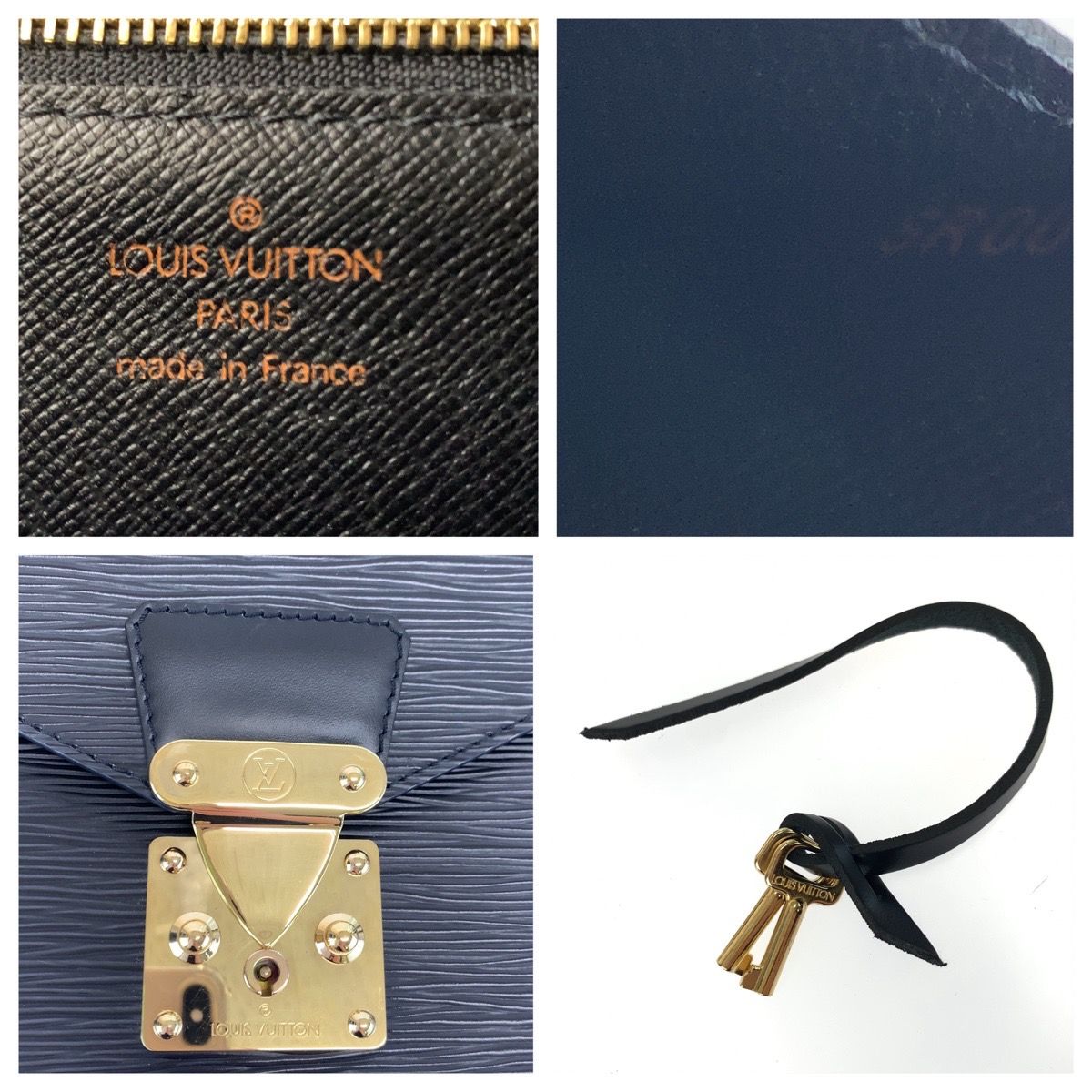 モンソー Louis みっともない Vuitton 黒 エピレザー ストラップ、鍵なし