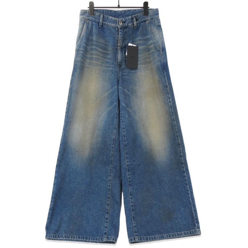 Juha ユハ RUST WIDE DENIM PANTS 10210801-1 ラスト ワイド デニムパンツ ヴィンテージ加工 INDIGO 3 71012530