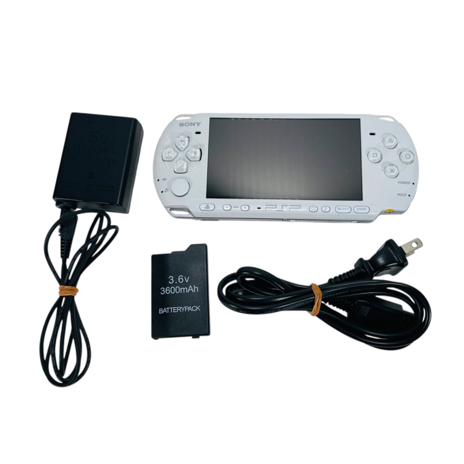 バッテリー付き PSP-3000 パールホワイト 説明書付き プレイステーションポータブル 動作品 本文記載