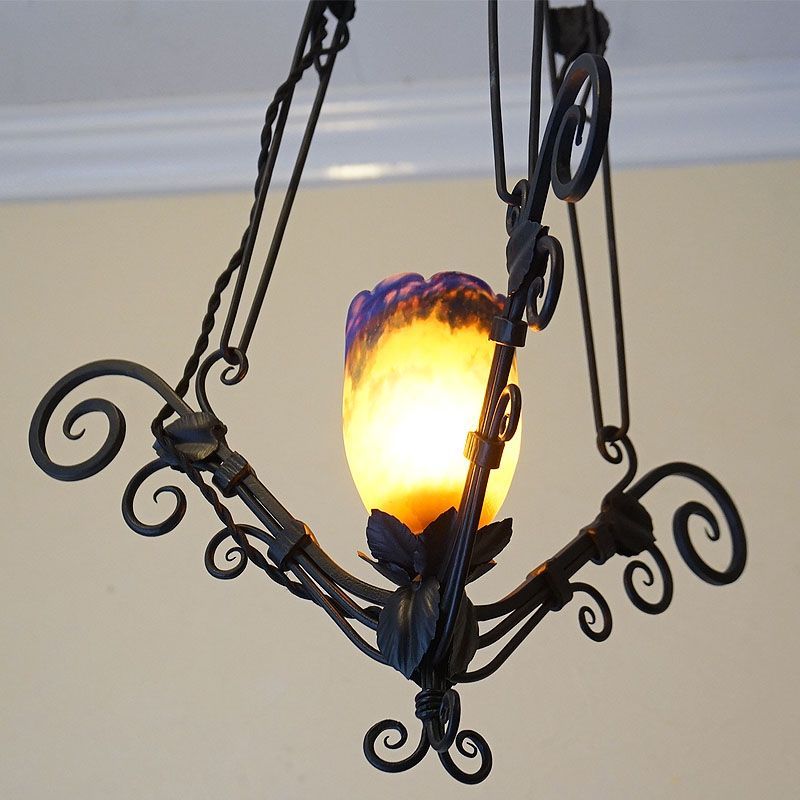 ヴィンテージ フランス製 ミューラー兄弟 1920年代 ペンダントライト 1