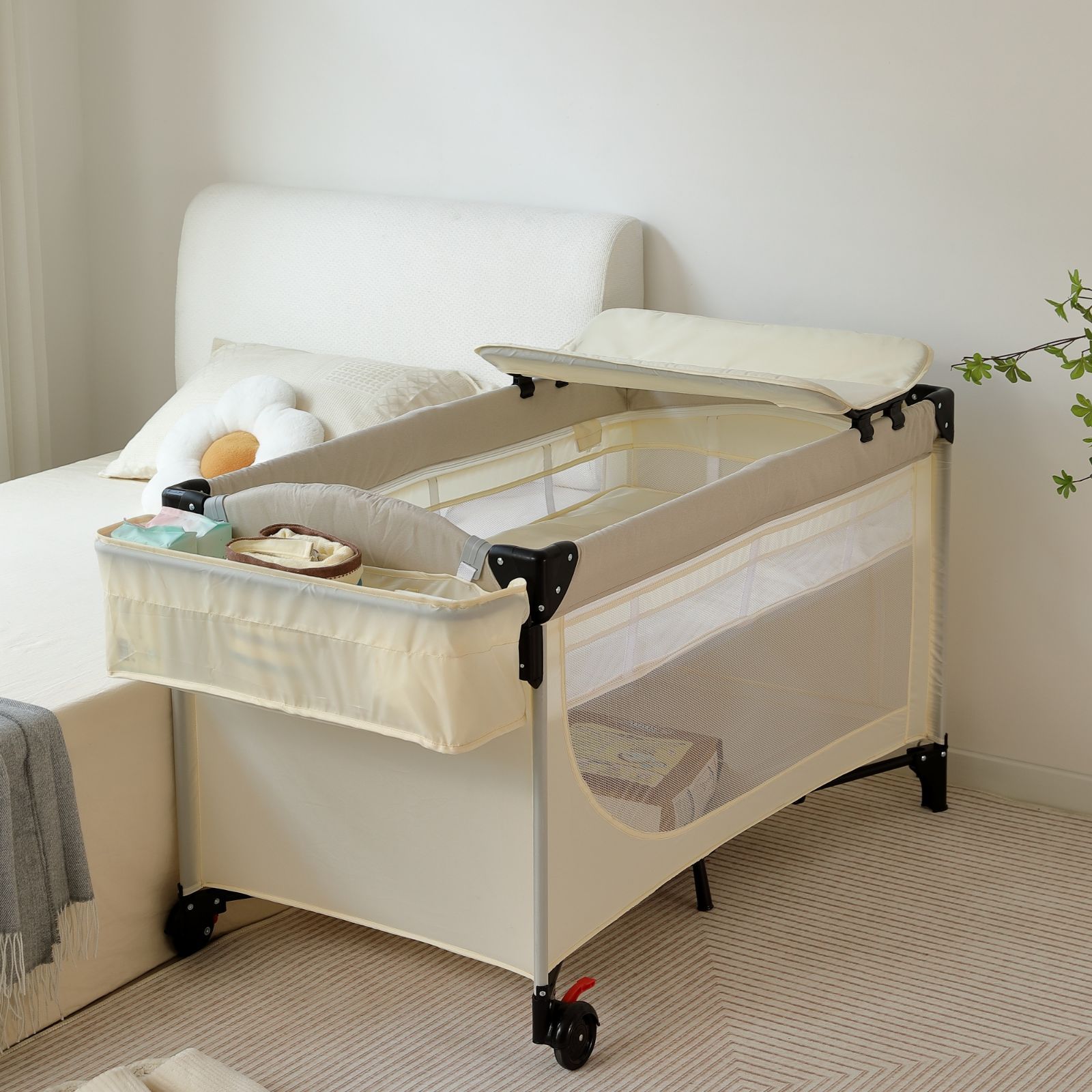 新品✨Donpemu ベビーベッド110*70cm ベビーサークル 赤ちゃん子供