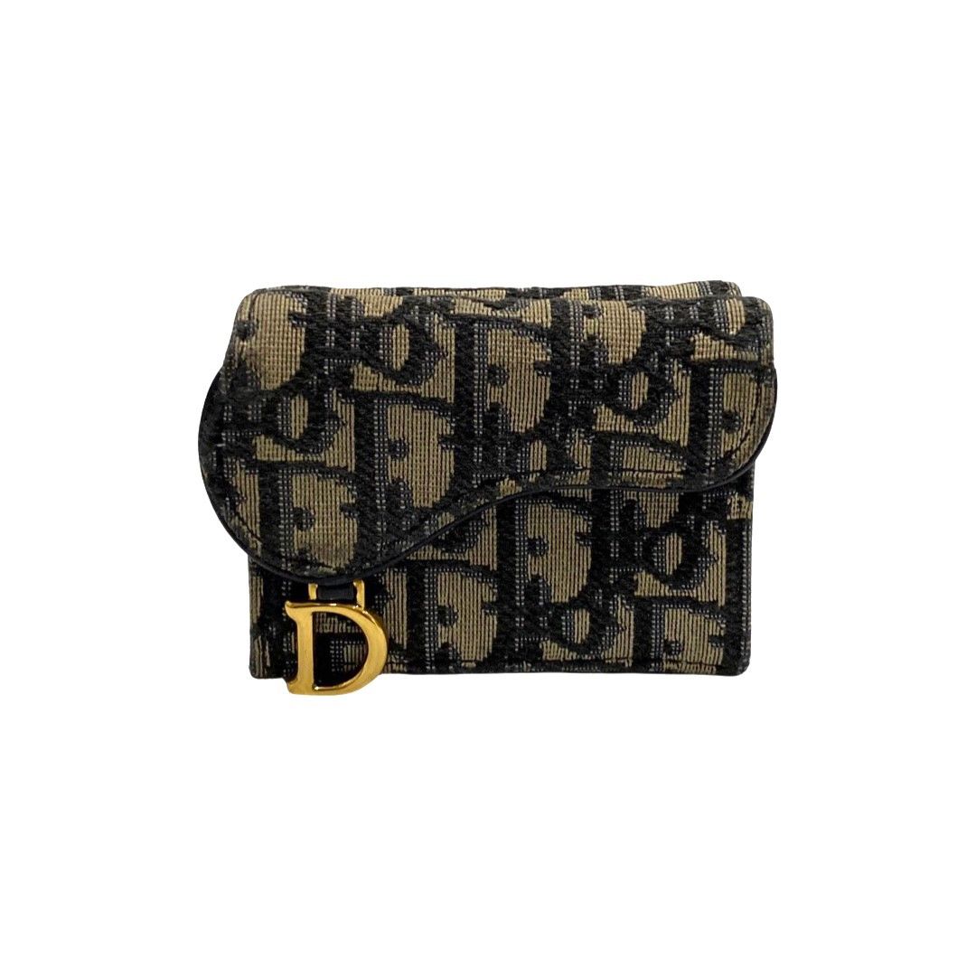 Dior クリスチャン ディオール トロッター 二つ折り財布 ネイビー 極美品☆