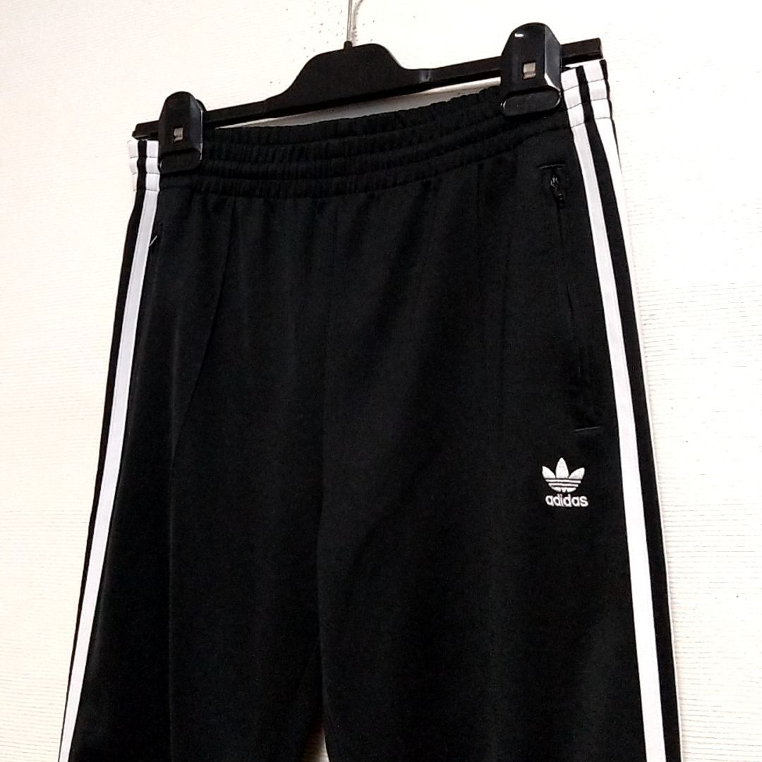 古着 adidas アディダス 旧ロゴトラックパンツ ジャージ 黒×白 ロゴ