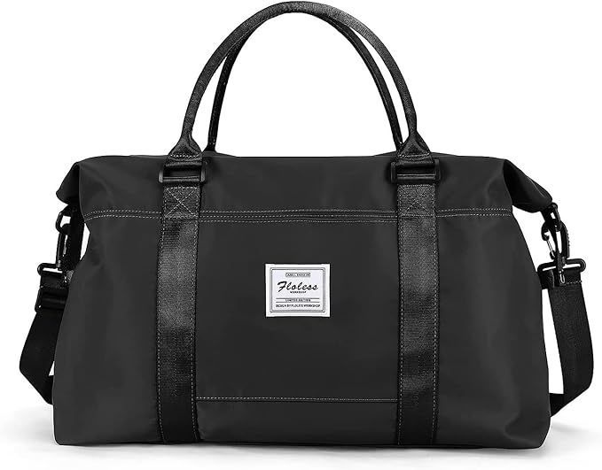 LANBX トラベルバッグ ボストンバッグ 軽量 レディース 防水 3WAY スポーツダッフルバッグ 大容量 トートバッグ 1泊 2泊 修学旅行 カバン (ブラック)