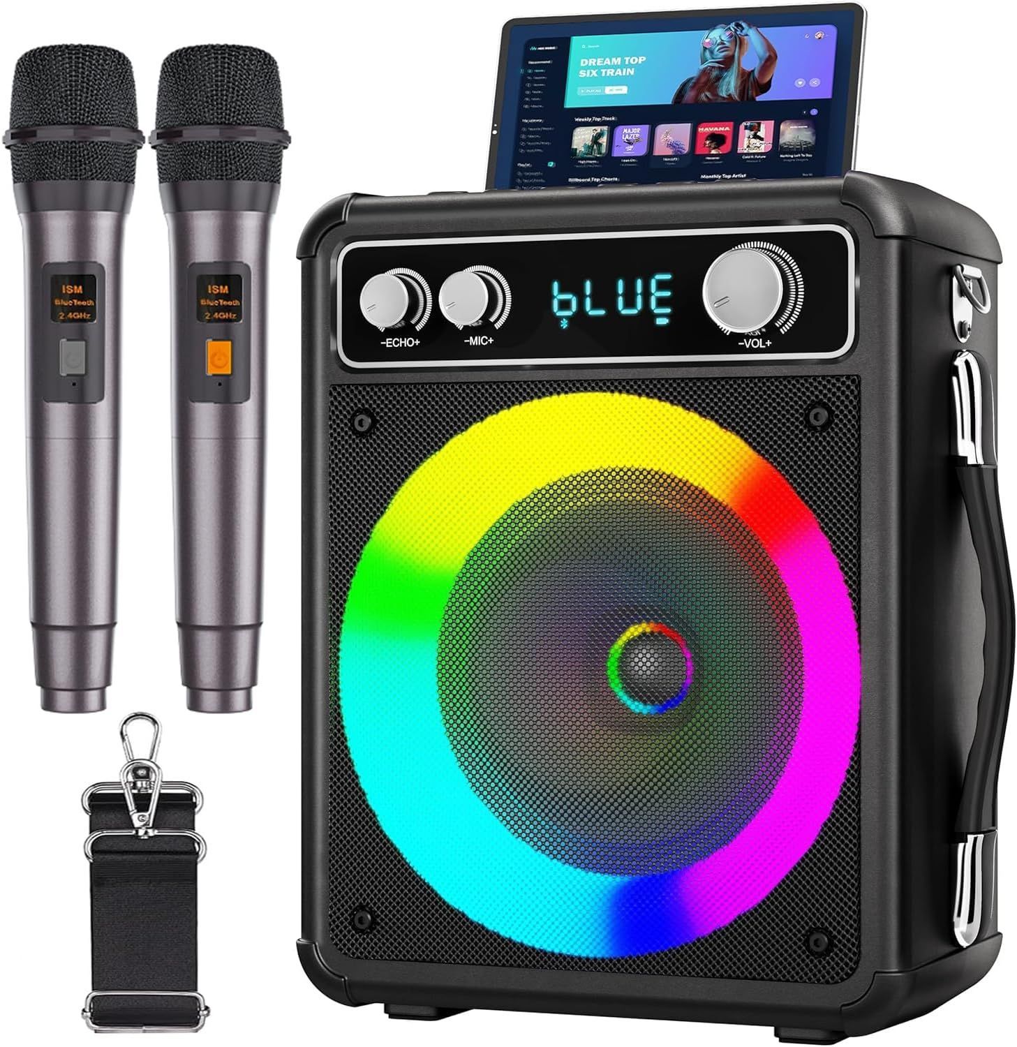 新品 ワイヤレスマイク スピーカーセット 拡声器 Bluetooth 5.0 ワイヤレスマイク スピーカーセット 拡声器 Bluetooth 5.0