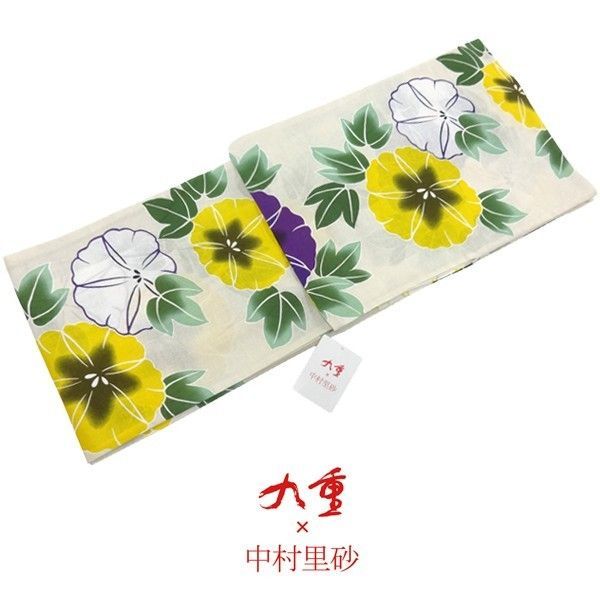 浴衣 レディース 九重 × 中村里砂 浴衣単品 (オフ白地・朝顔 ) - メルカリ 