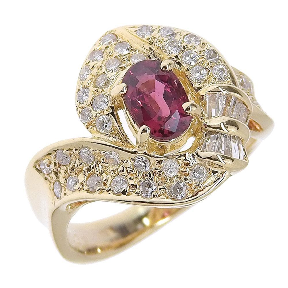 返品OK】0.63ct 天然ルビー リング 8号 K18YG 新品仕上げ済み 鑑別書  
