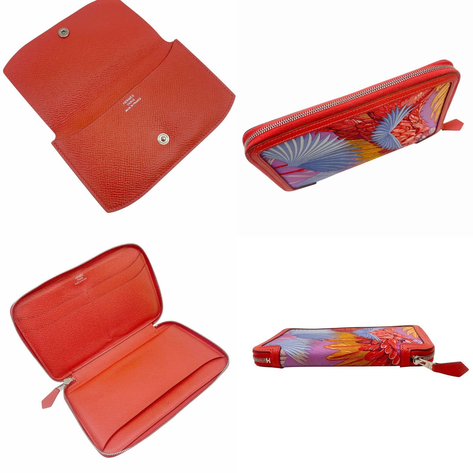 中古】HERMES エルメス 長財布 ラウンドファスナー シルバー金具 T刻印  