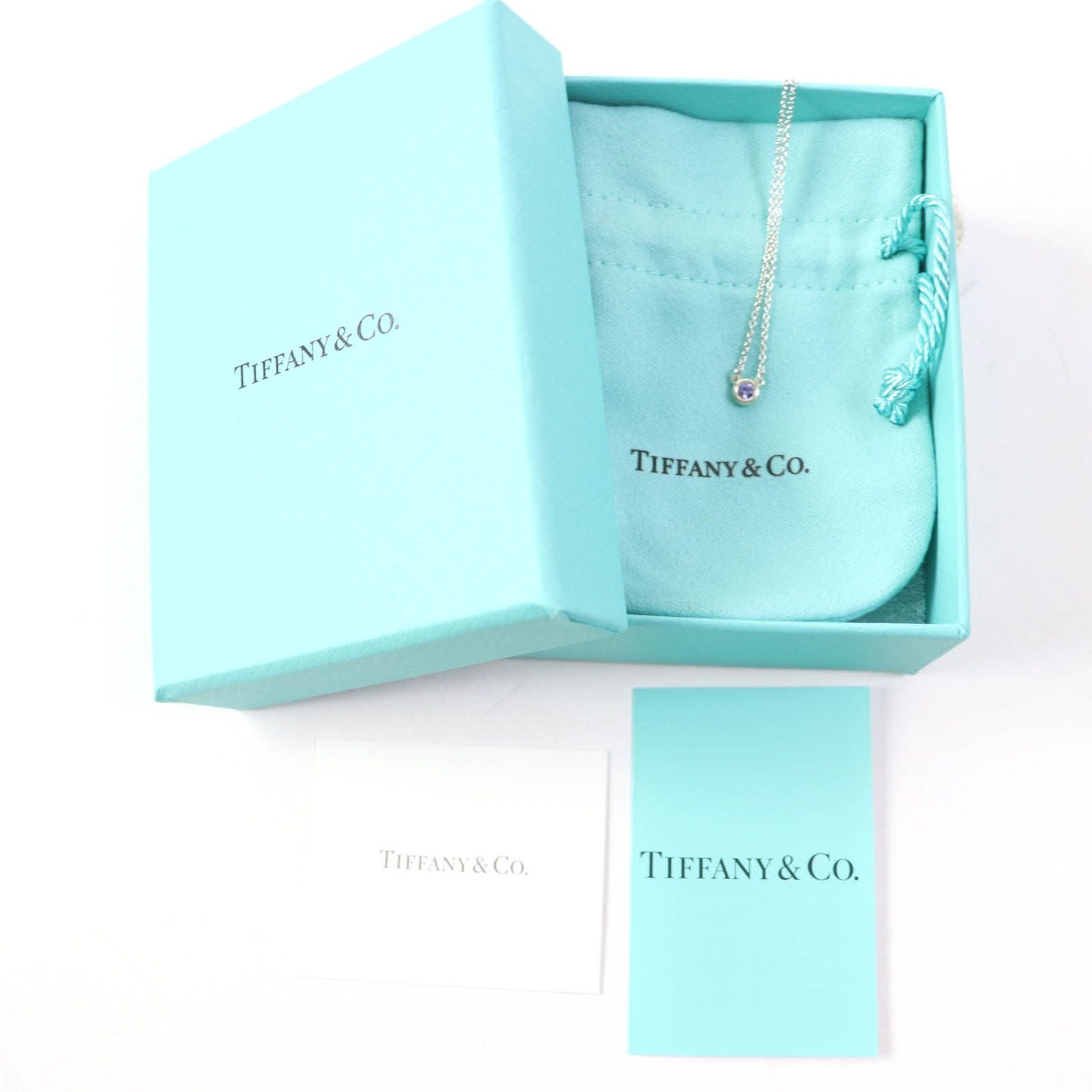 極美品☆TIFFANY&Co. ティファニー カラーバイザヤード エルサペレッティ AG925 希少 1Pタンザナイト ネックレス シルバー ブルー  箱・保存袋付き 重量1.6g レディース 定価69,300円 - メルカリ