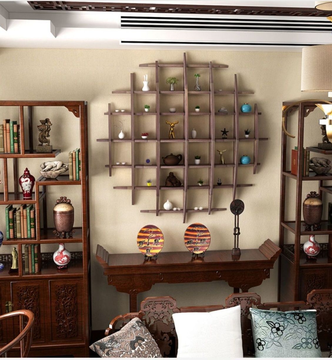 高品質 実用 日式 茶碗ラック 茶器展示棚 ソリッド ウッド 茶道 置物台