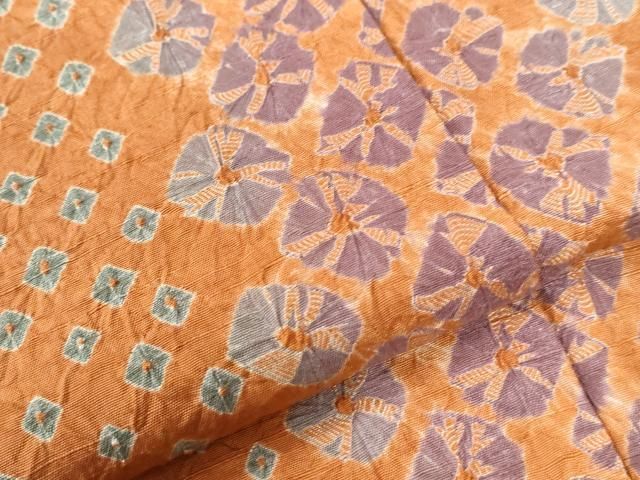 平和屋着物○上質な小紋 紬地 絞り 鹿の子間道 正絹 逸品 CAAU2889yc