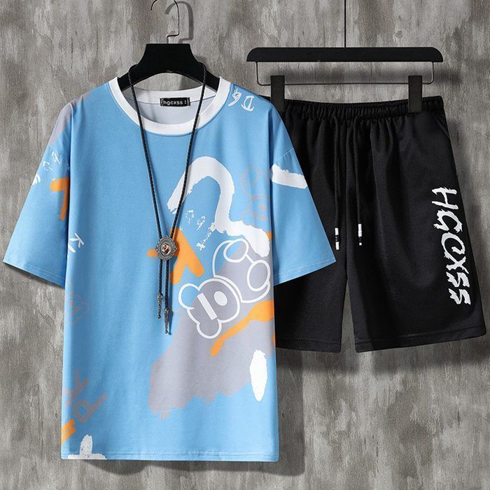 上下セット セットアップ Tシャツ ハーフパンツ 半袖 メンズ 夏