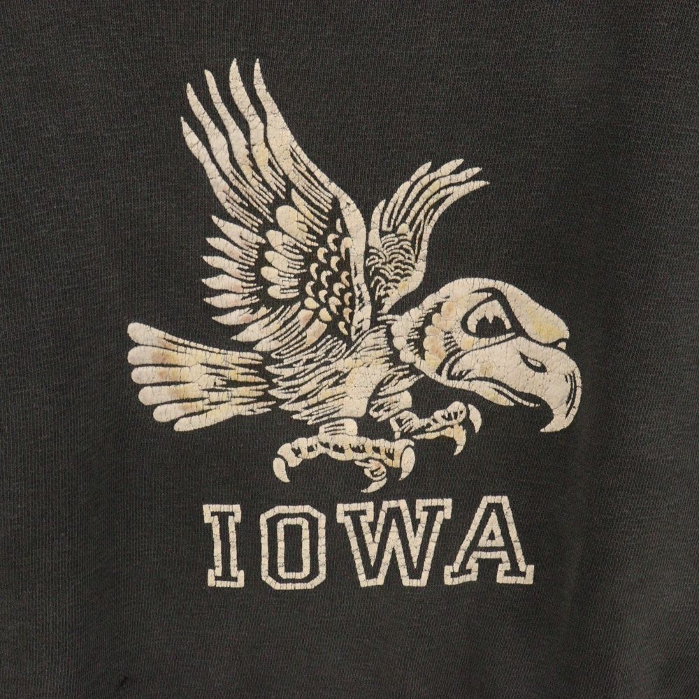 60s IOWA カラーフロッキー アイオワ カレッジ スウェット ブラック