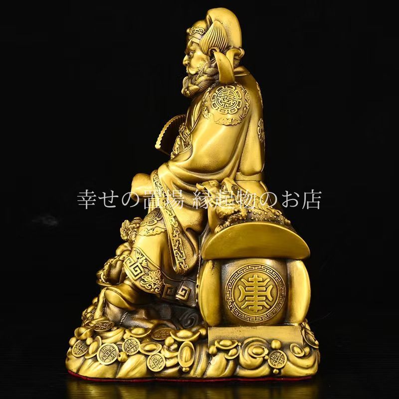 鐘馗像 置物 オブジェ 風水 開運 銅製 金色 開運 招財 厄除け 魔除け