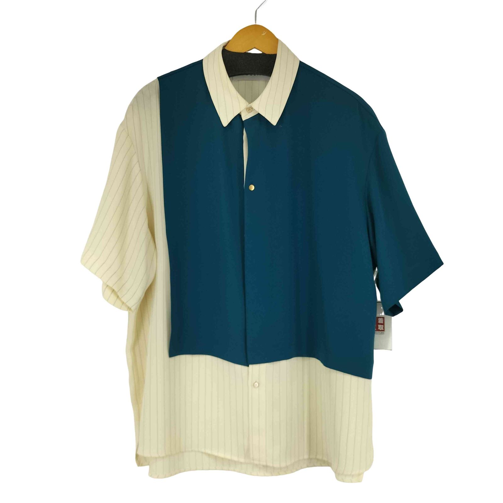 クルニ CULLNI Double Cloth Asymmetrical Stripe Short Sleeve Shirt メンズ JPN 2