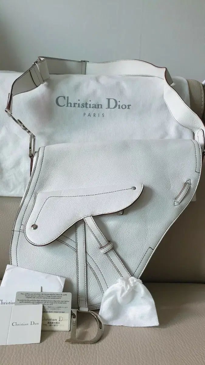Dior(ディオール) オブリーク ホワイト サドルバッグ フルセット