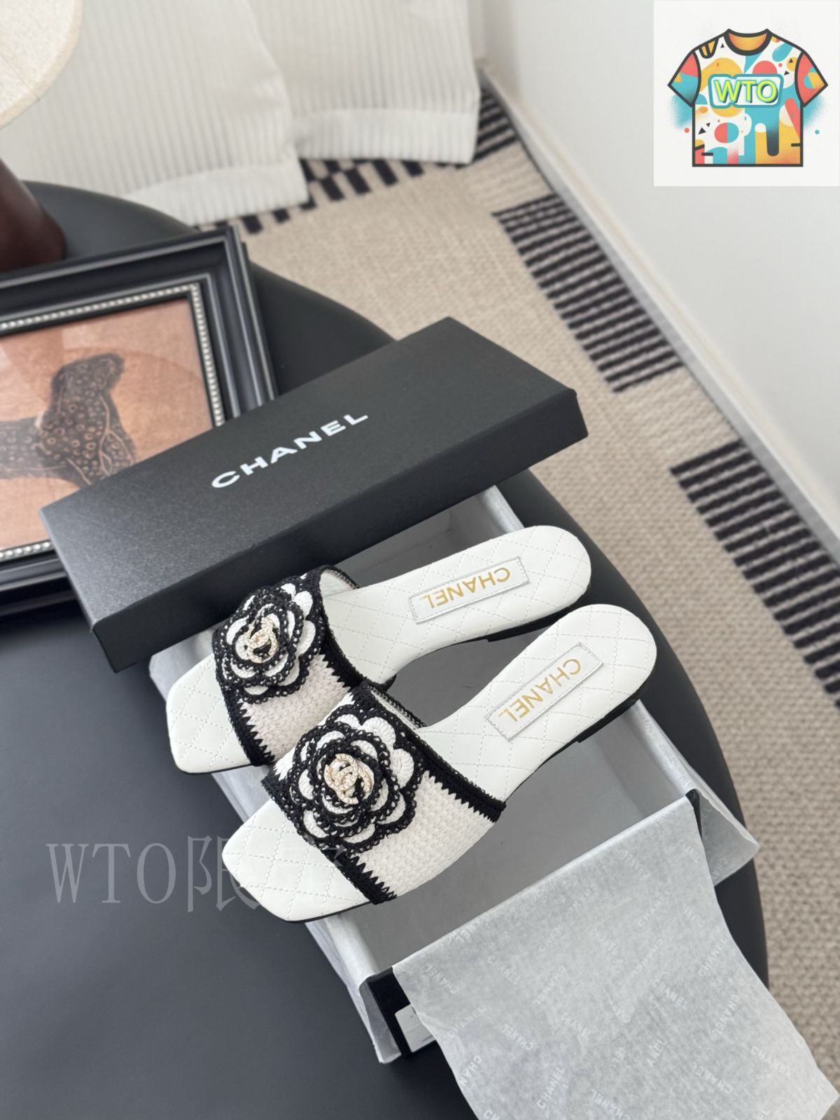 Chanel スリッパ Chanel 27P 椿スリッパ06-2 - メルカリ