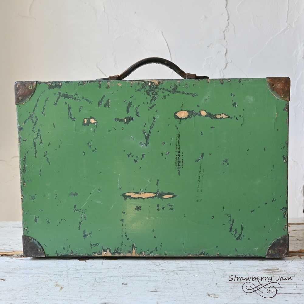 L3612-33 英国アンティーク トランク レザー 収納 かばん イギリス軍