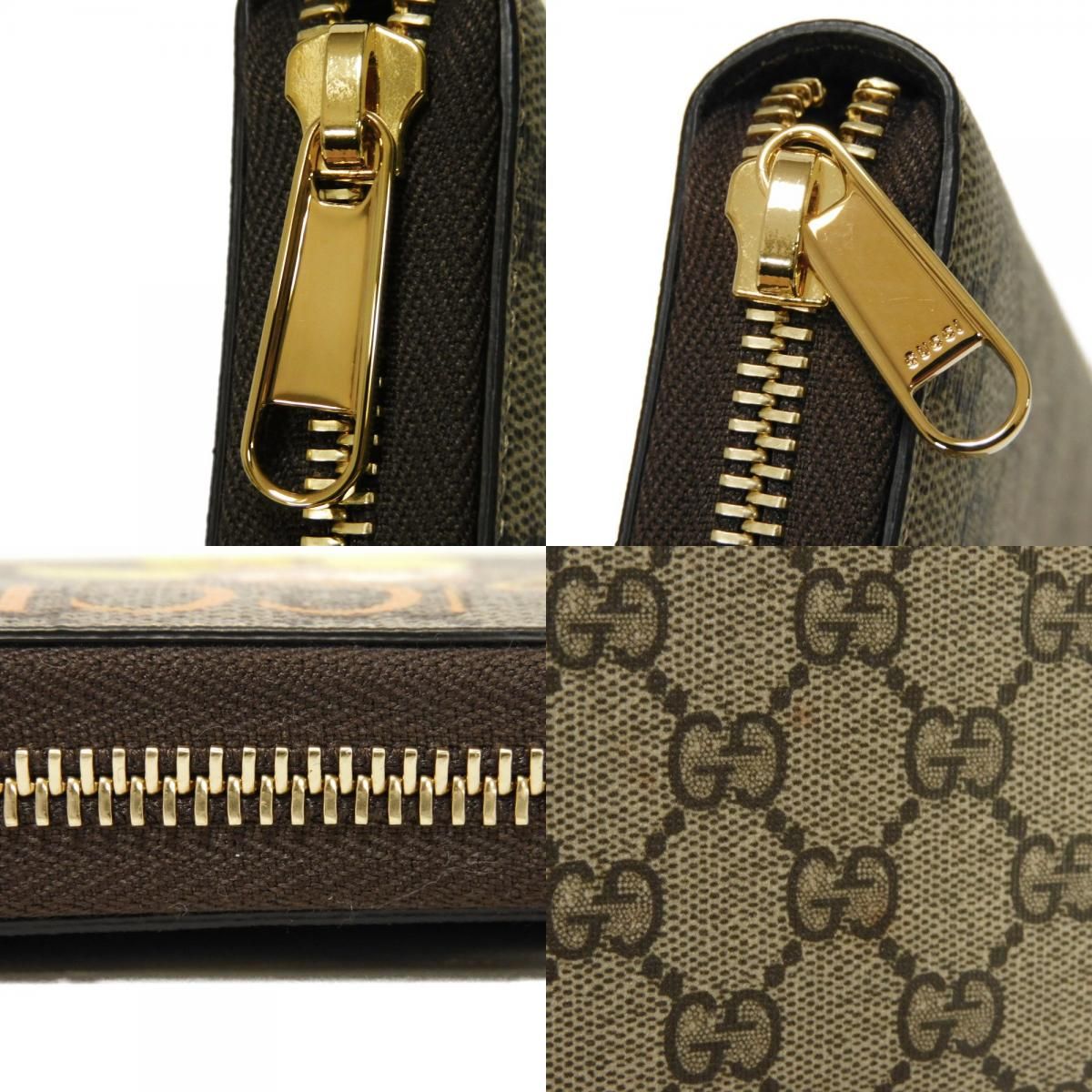GUCCI グッチ　長財布　猫バナナ GUCCI グッチ ばなにゃ ジップアラウンドウォレット ロゴ ダブル