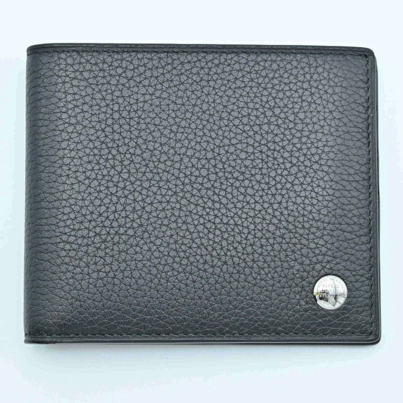 K04-k084 dunhill ダンヒル レザ― カードホルダー付き財布 札入れ ブラック