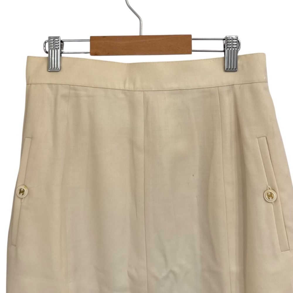 シャネル　キュロットスカート リネン　ヴィンテージ ゴールドココマークボタン シャネル キュロットスカート リネン ヴィンテージ ゴールドココ