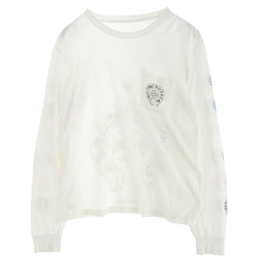 CHROME HEARTS クロムハーツ 原本無 Multi Color Horseshoe L|S Tee マルチ ホースシュー プリント ロングスリーブ Tシャツ 長袖カットソー ホワイト系 L