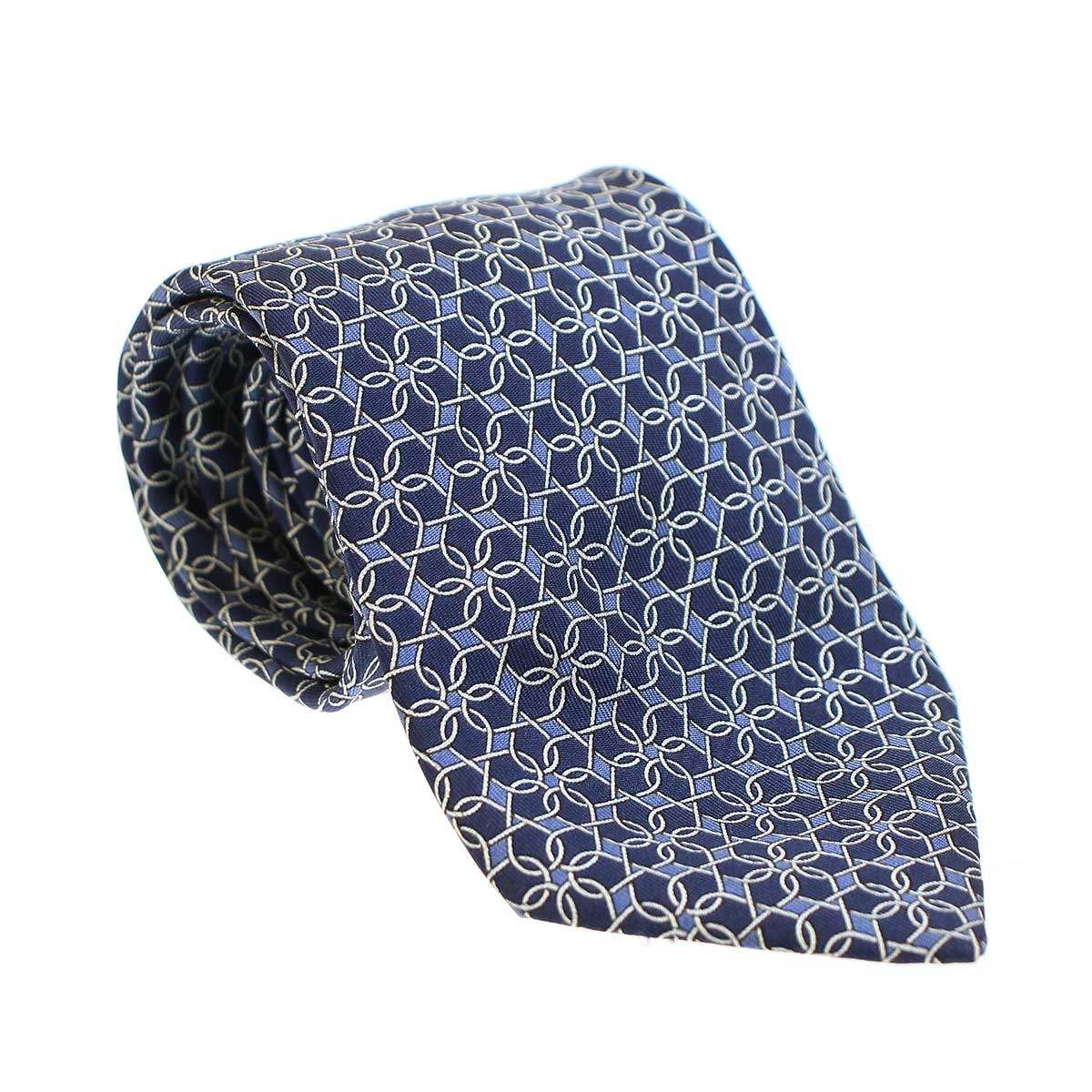 HERMES エルメス シルクネクタイ ブルー - メルカリ