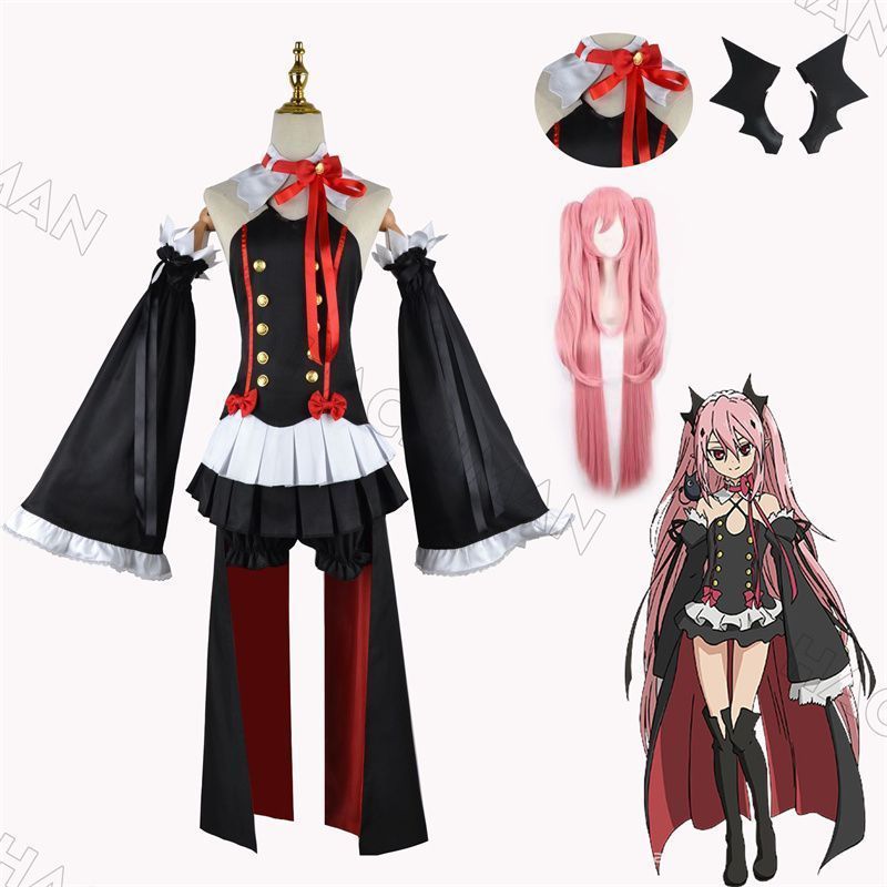 終わりのセラフ クルルツェペシコスプレコスプレ衣装 ウィッグ付き カツラAngel Dust 大人用 制服 cosplay コスチューム 仮装 変装 コスチューム コスプレ服 仮装 演出服 コス アニメグッズ ハロウイン osplay イベント 変装